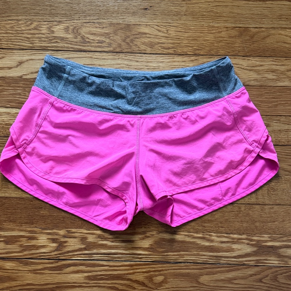 Lululemon Women's Pink and Gray Speed Shorts